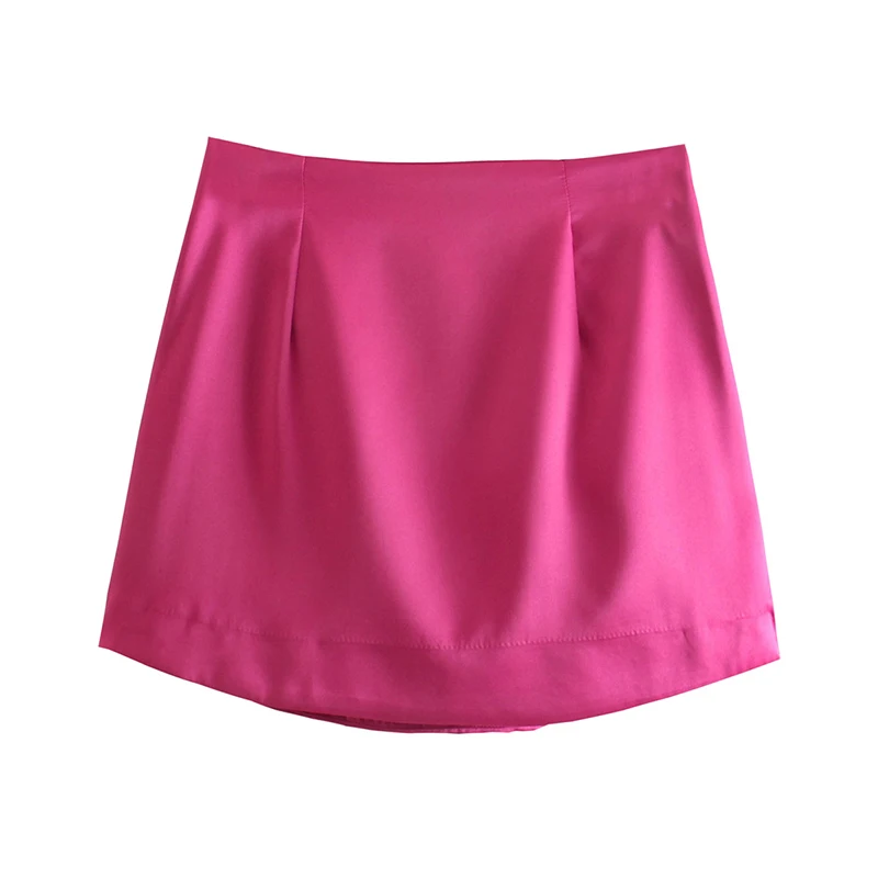 Women High Street Solid Color Side Zipper Sexy Mini Skirt Faldas Mujer Ladies Light Soft Casual Slim Chic Vestidos