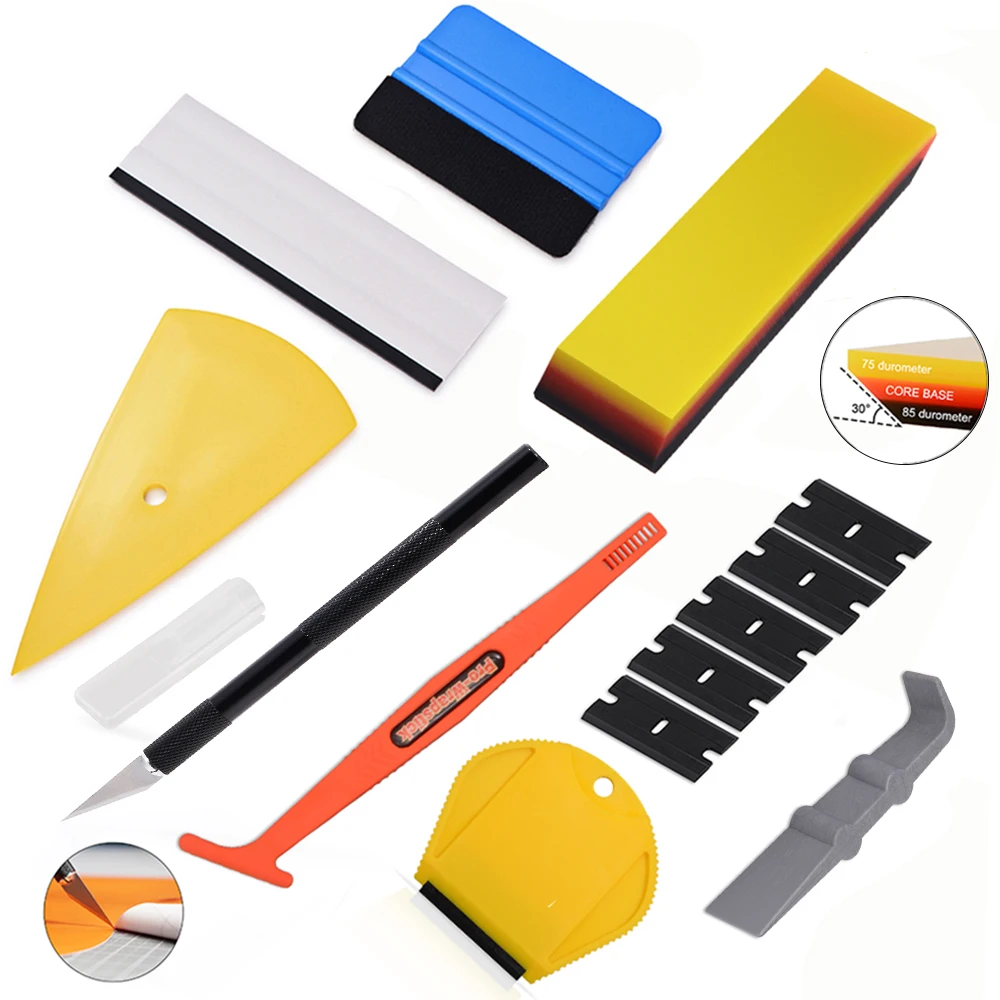 

Набор инструментов FOSHIO для тонирования оконной пленки, скребок для удаления наклеек на автомобильной оболочке, автомобильные аксессуары, скребок для нанесения виниловой фольги из углеродного волокна