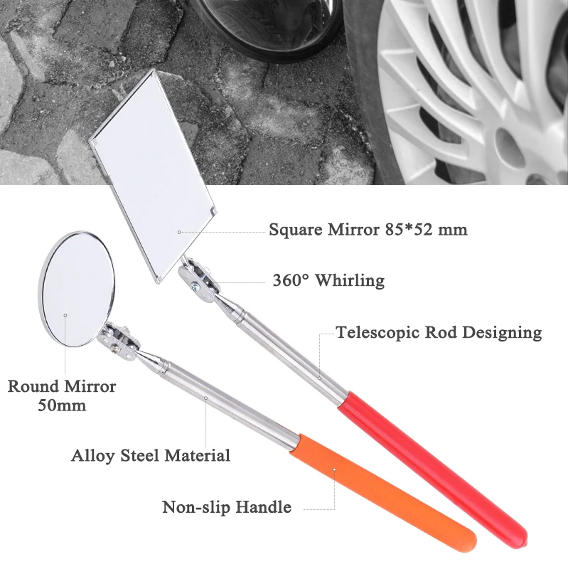 Tiện Ích Có Thể Thu Vào Kính Gương Xe Hơi Góc Kính Thiên Văn Extendible Kiểm Tra Gương Ô Tô Phát Hiện Công Cụ Thiết Bị