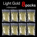 8 bolsas de color dorado claro