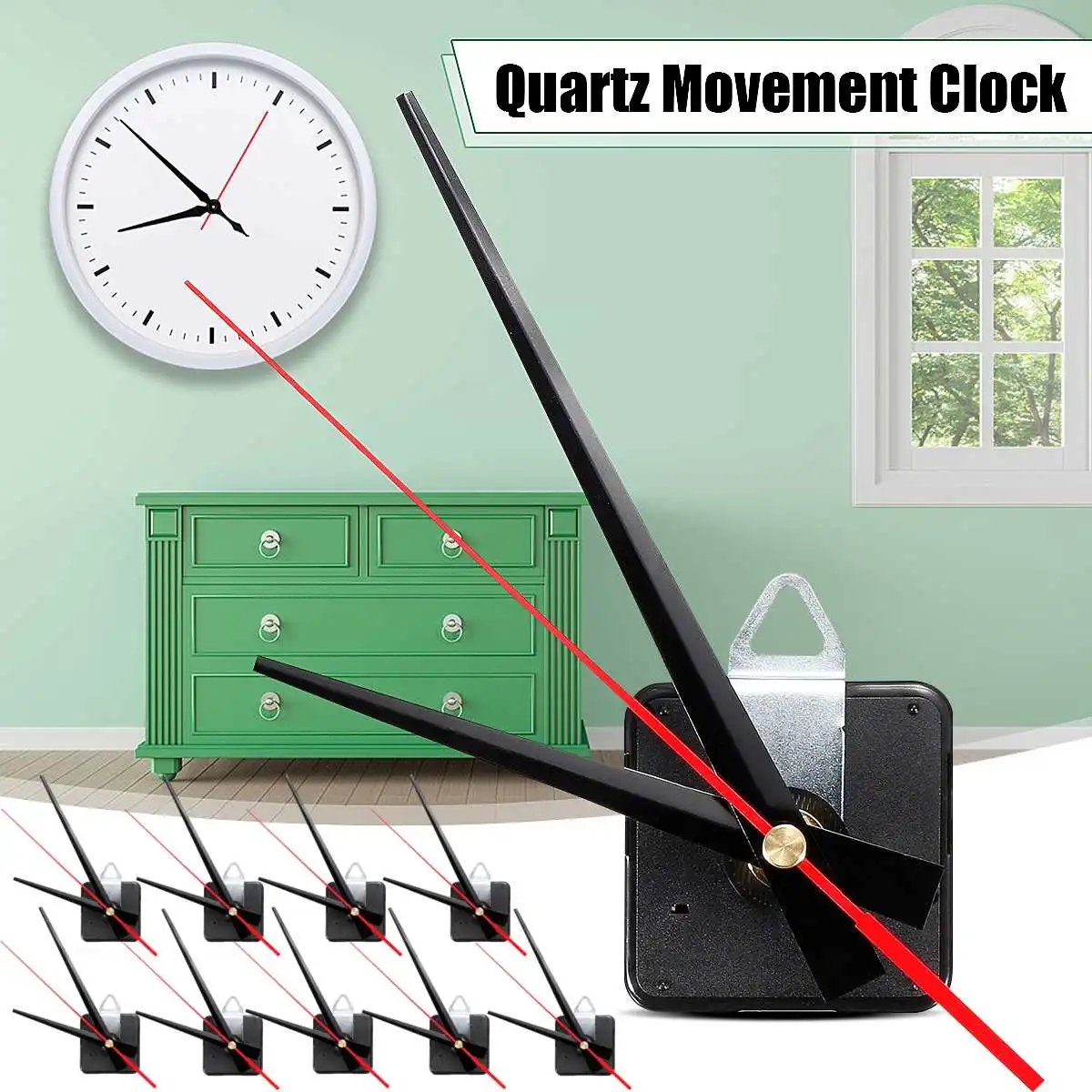 1/10/15PCS Set Hanging DIY Quartz Watch Silent Wall Clock Movement Quartz Repair Movement Clock Mechanism Parts With Needles