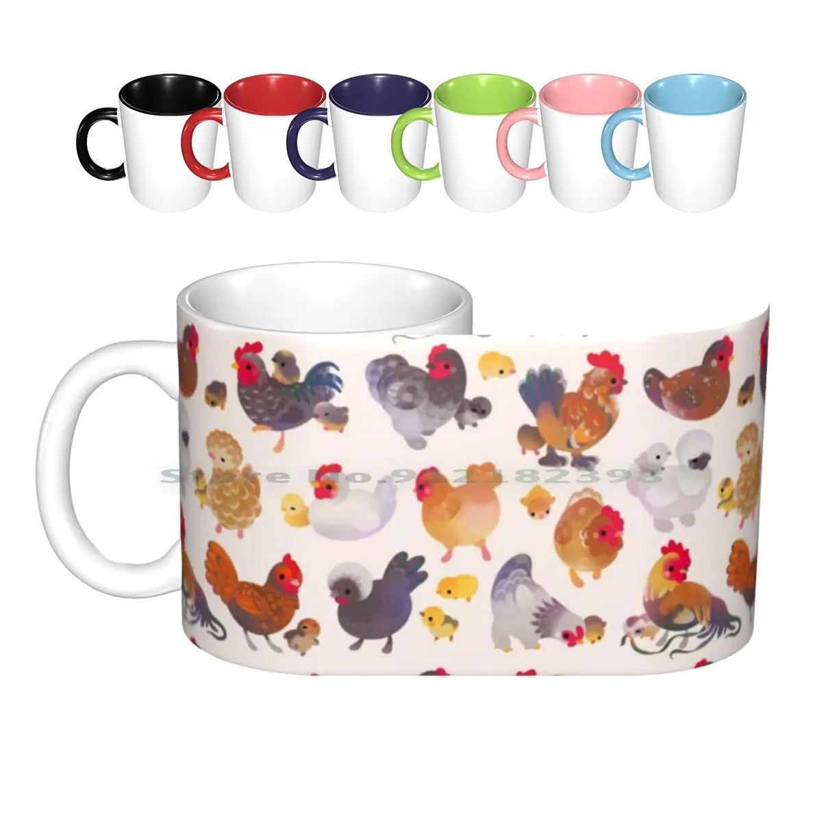 Chicken And Chick Ceramic Mugs Coffee Cups Milk Tea Mug Chicken Chicken Breed Chick Pikaole Cute Kawaii Animal Bird Cute Bird