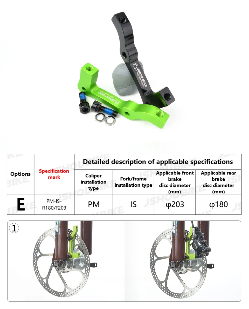 JSHOU BIKE Scheibenbremsenadapter MTB-Teile PM/IS-Konverter A auf B Scheibenbremshalterung für 140 160 180 203 mm Rotor Fahrradzubehör – Detail 12