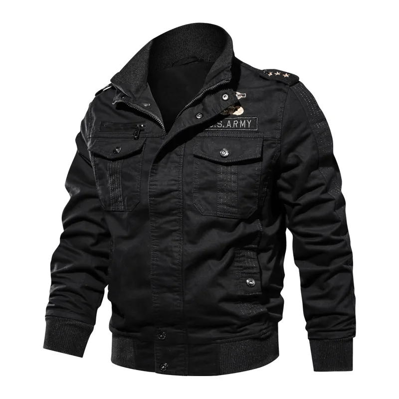 

Winter Plush Warmth Men's Jackets Plus Size Cotton Thermal Thick Outerwear Autumn Casual Cargo Flight Coat Men Jacket