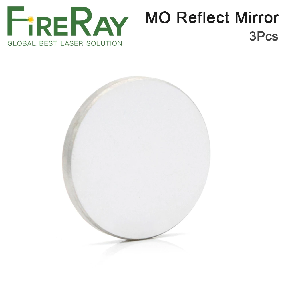 FireRay 3Pcs Mo Reflective Mirror Dia. 20 25 30 38.1mm THK 3mm for CO2 Laser Engraving Cutting Machine