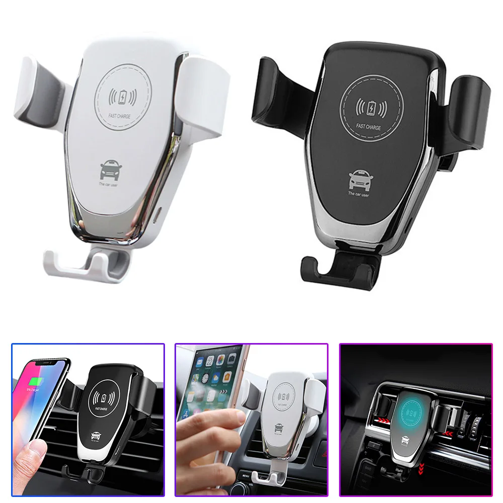 2in1 Wireless Car Charger Mount 10W  Phone Fast Charge Holder Car Hook Headrest Hanger with Phone Holder