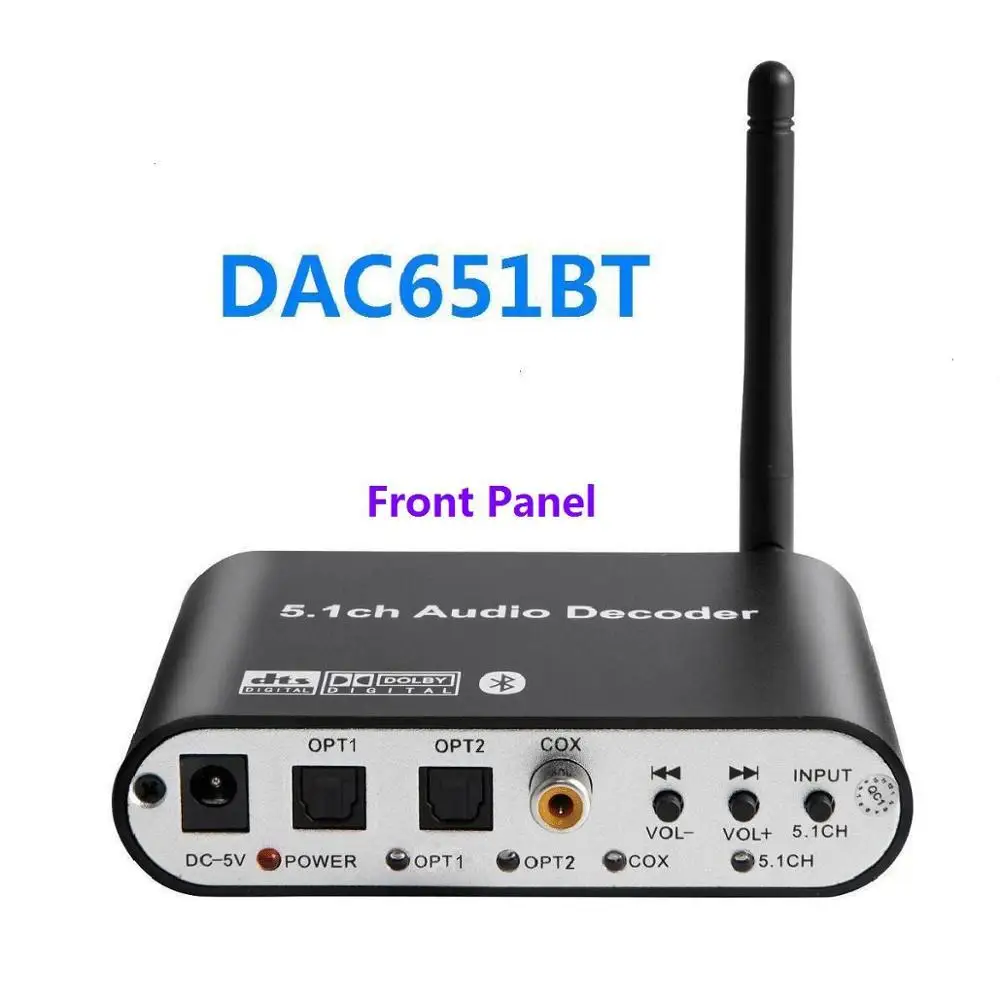 dts 5.1 Audio Decoder converter PC-USB Soundcard RCA SPDIF Coxial Optical Bluetooth 5.0 receiver Volume USB music player ac3 DAC