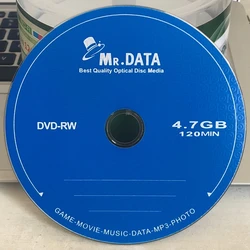 Wholesale 5 discs Mr Data Grade A 4.7 GB Blank Printed DVD RW Discs