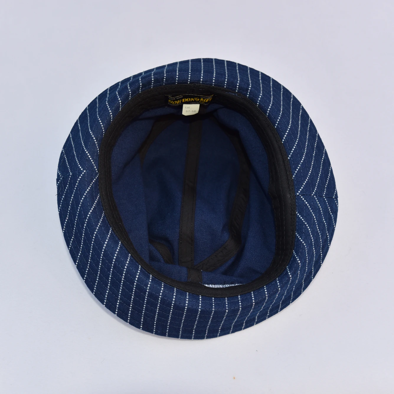 BOB DONG Vintage Wabash Stripes Indigo Bucket Hats Workwear Railroad Caps Unisex