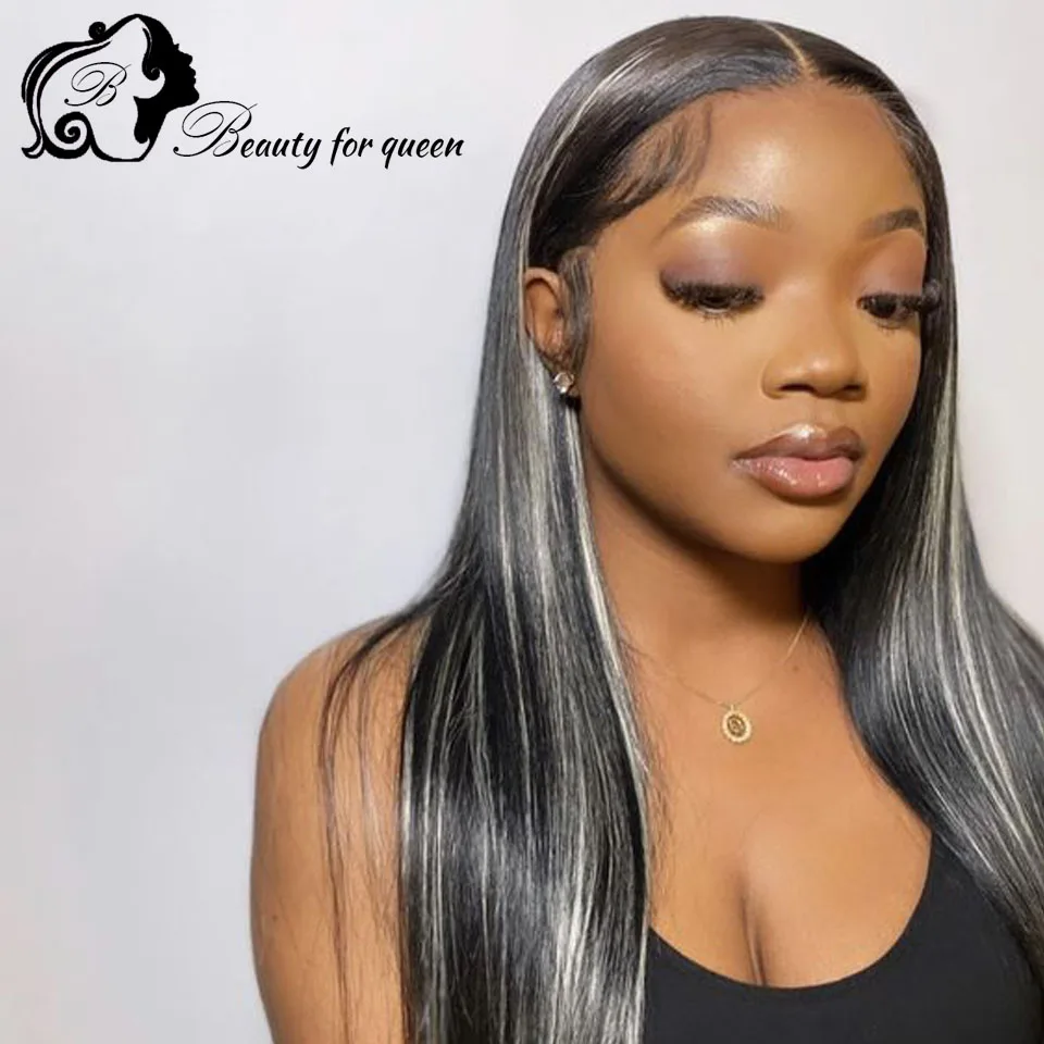 180 الكثافة البرازيلي الملونة باروكة من شعر طبيعي تسليط الضوء على 60 أسود مستقيم شفاف 13x4 HD الدانتيل الباروكات الأمامية تأثيري للنساء #4