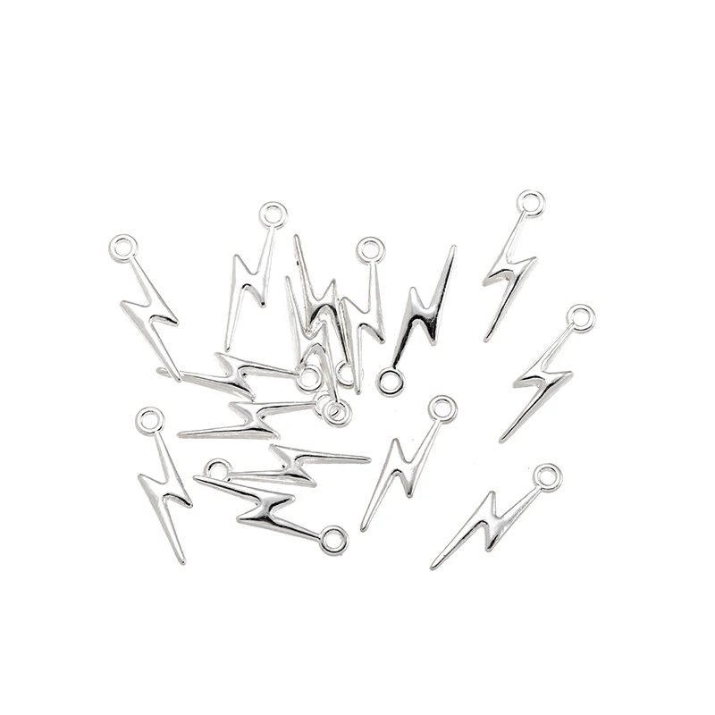 40pcs Antique Silver Lightning Charms for DIY