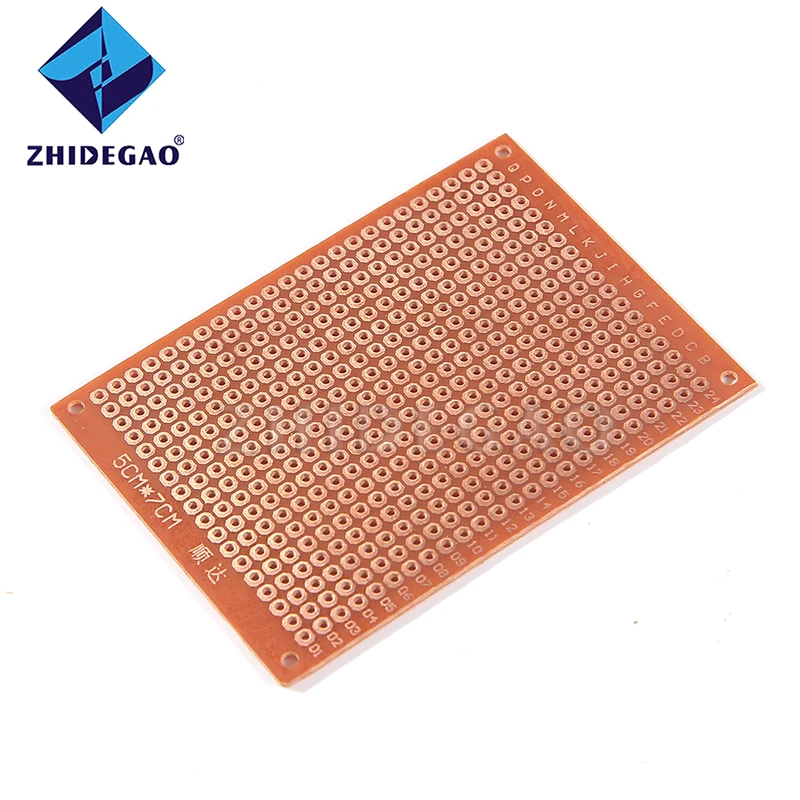 ZHIDEGAO 10 stücke 5x7cm 5cm 7cm DIY Prototype Papier PCB Universal Board gelb