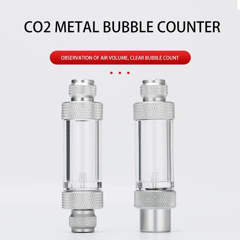 3 Stück Aquarium CO2-Blasenzähler aus Aluminiumlegierung, Visueller Blasenzähler, CO2-Regler für Fischbecken, Generator-Zubehör – Detail 3