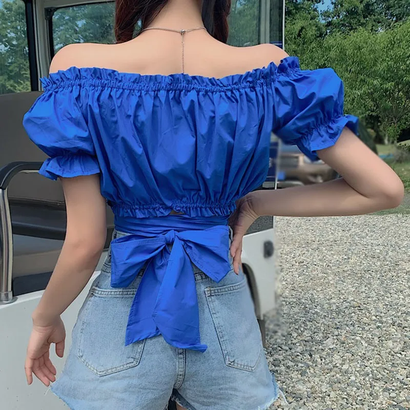 Women's Solid Color V-Neck Sexy Blouses Summer Short Sleeve Ladies Elegant Shirt Tops 2020