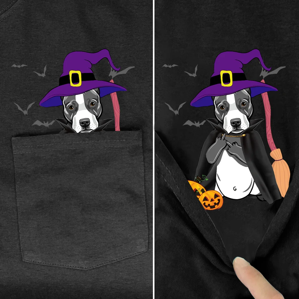 CLOOCL 100% Black Cotton T-Shirt Halloween Animals Dogs Dachshund Middle Finger 3D Print Casual T-Shirt Funny Tees Hip Hop Tops