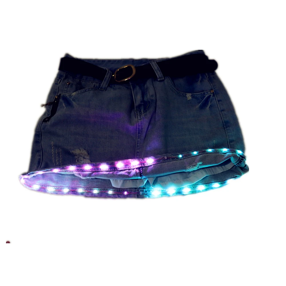 Fashion Mini Led Sexy Rok Party Nachtclub Mini Rokken Mode Vrouwelijke Ingericht Strakke All-Over Rok
