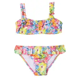 Baby Girls Swimsuits 2 Pieces Swim Suit Print Girl Bikinis Sets 3-10 Years Kids Swimwear Children Bathing Suits Beach Biquini