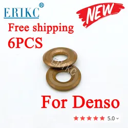 6PCS 23670-0L050 Common Rail Injector Nozzle Copper Washer Fuel Injection Heat Shield Rings for Denso Toyota Hilux E1022016