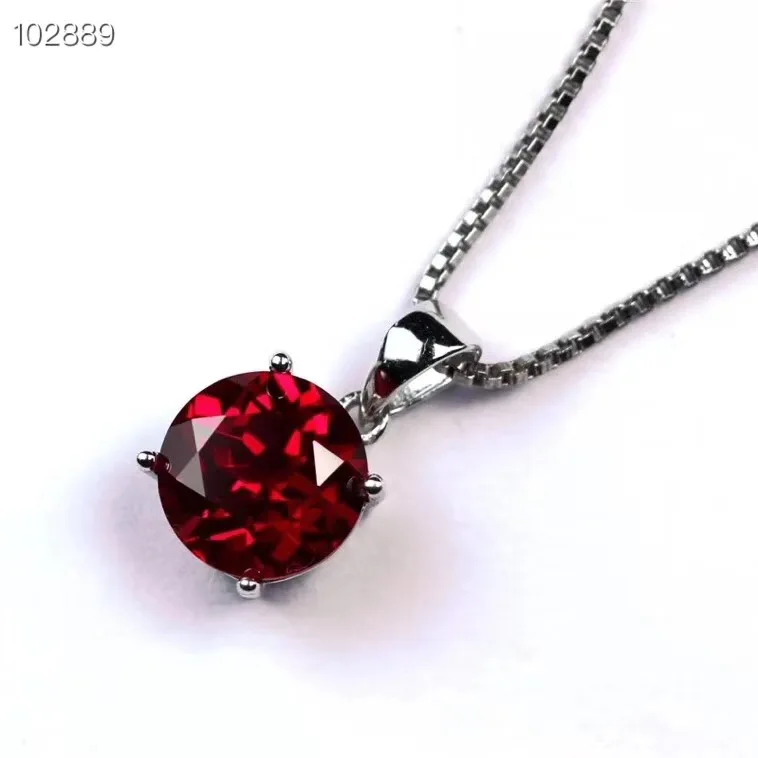 KJJEAXCMY boutique di gioielli in argento sterling 925 intarsiato naturale Granato pietra preziosa femminile pendente della collana supporto di prova popolare