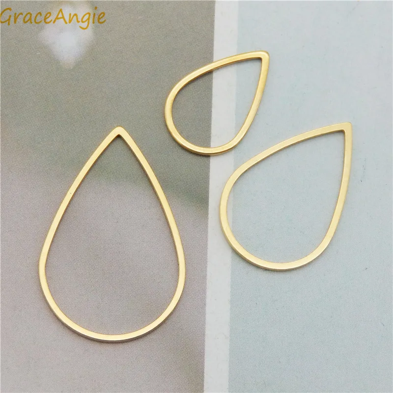 

12pcs/lot Teardrop Charms For Earrings Finding Necklace Jewelry Making Hollow Waterdrop Shape Pendant Connector Wholesale Gifts