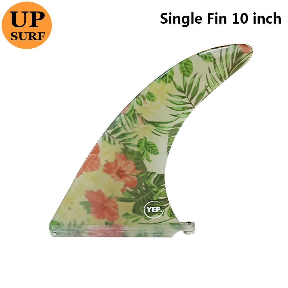 

Centre Single Fin Fiberglass 10 inch Central Surfboard Fin Polished flower pattern Quilha Longboard Surfing Fin Water Sports