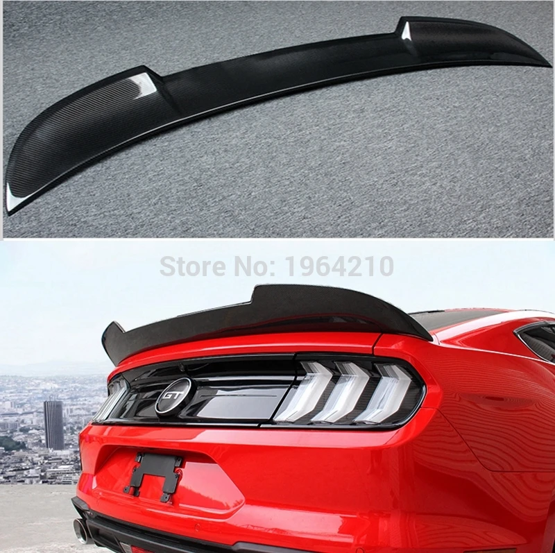 

For Ford Mustang 2015 2016 2017 2018 2019 Carbon Fiber Rear Roof Spoiler Tail Trunk Spoiler Wing Boot Lip Molding Car Styling