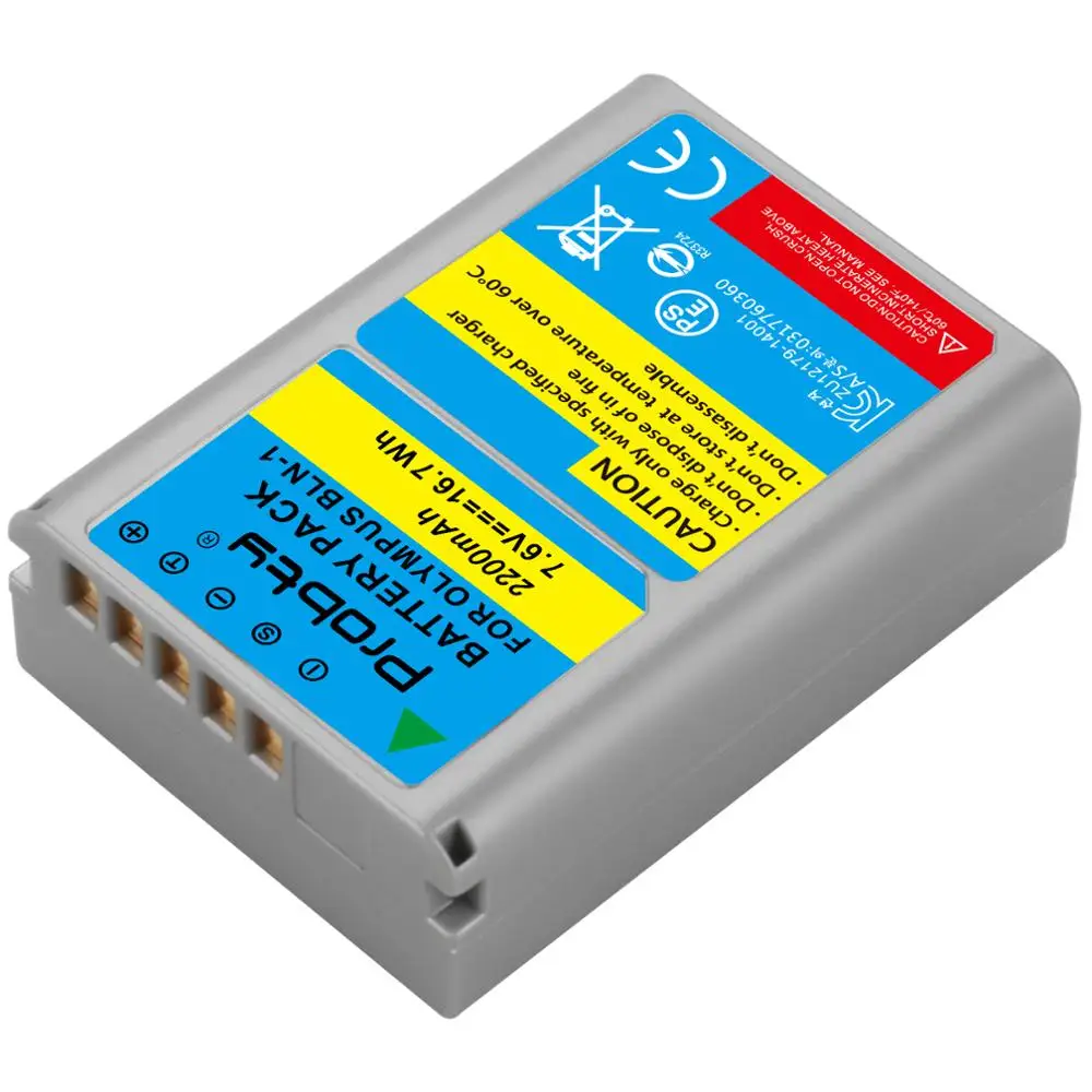 2Pcs High capacity 2200mAh BLN-1 BLN1 bln 1 Rechargeable Li-ion Battery for Olympus E-M5 OM-D E-M1 E-P5 BLN 1 Battery