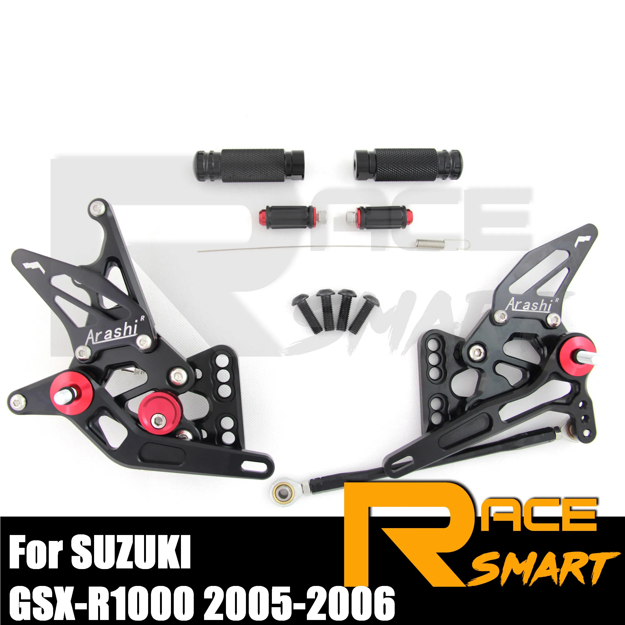 

Rearset Footrests 2005-2006 GSX-R1000 For SUZUKI GSXR1000 GSXR 1000 05 06 Motorcycle CNC Adjustable Foot Rest Pegs Pedal Black