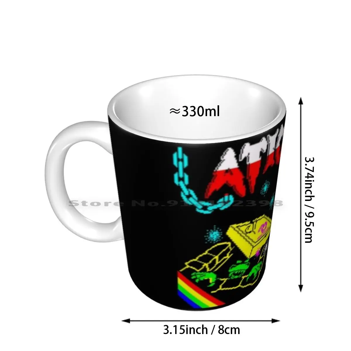 Atic Atac Retro Game Design Ceramic Mugs Coffee Cups Milk Tea Mug Retro Game Atic Atac Spectrum Commodore Zx Spectrum Speccy