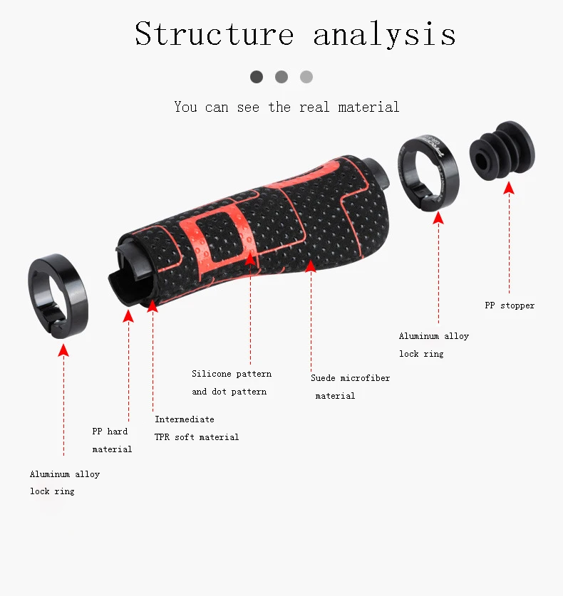 MTB Bike Grips Anti-Skid Ergonomic Bicycle Grips Bike Bar ends Handlebars Lockable Push On Cycling Grips Bicycle Accessories