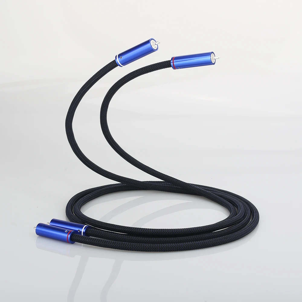 Audiophiles RCA 2RCA ชาย 2RCA ชาย HIFI ซับวูฟเฟอร์ Converter อะแดปเตอร์เส้นผ่านศูนย์กลาง 8 มม.HIFI RCA สาย