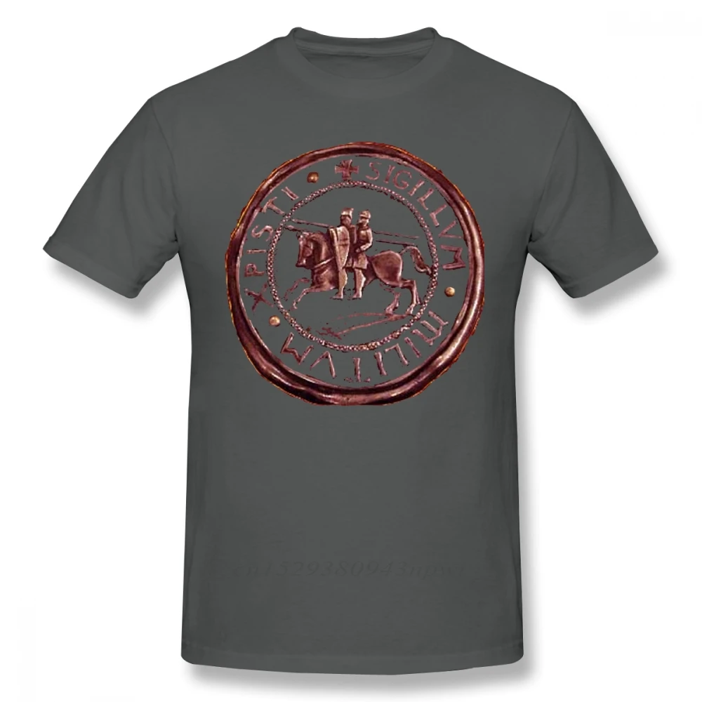 Templar T-Shirt Knights Templar Seal Symbol T Shirt Graphic 100% Cotton Tee Shirt Men Short Sleeve Classic Cute Tshirt