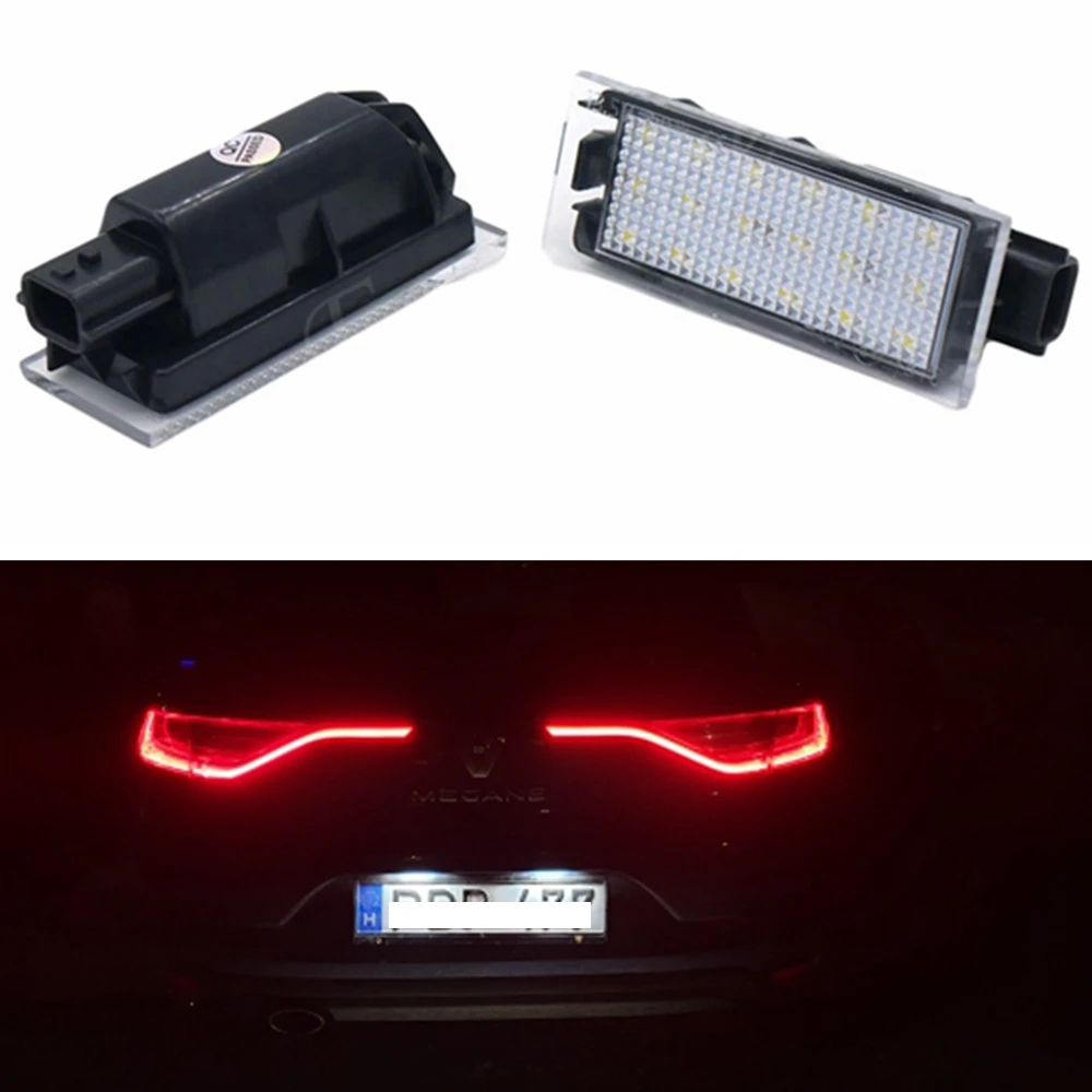 

2 шт. для Peugeot Twingo II Clio III3D 5D Megane Laguna Velsatis без ошибок автомобильные светодиодные лампы для номерного знака аксессуары