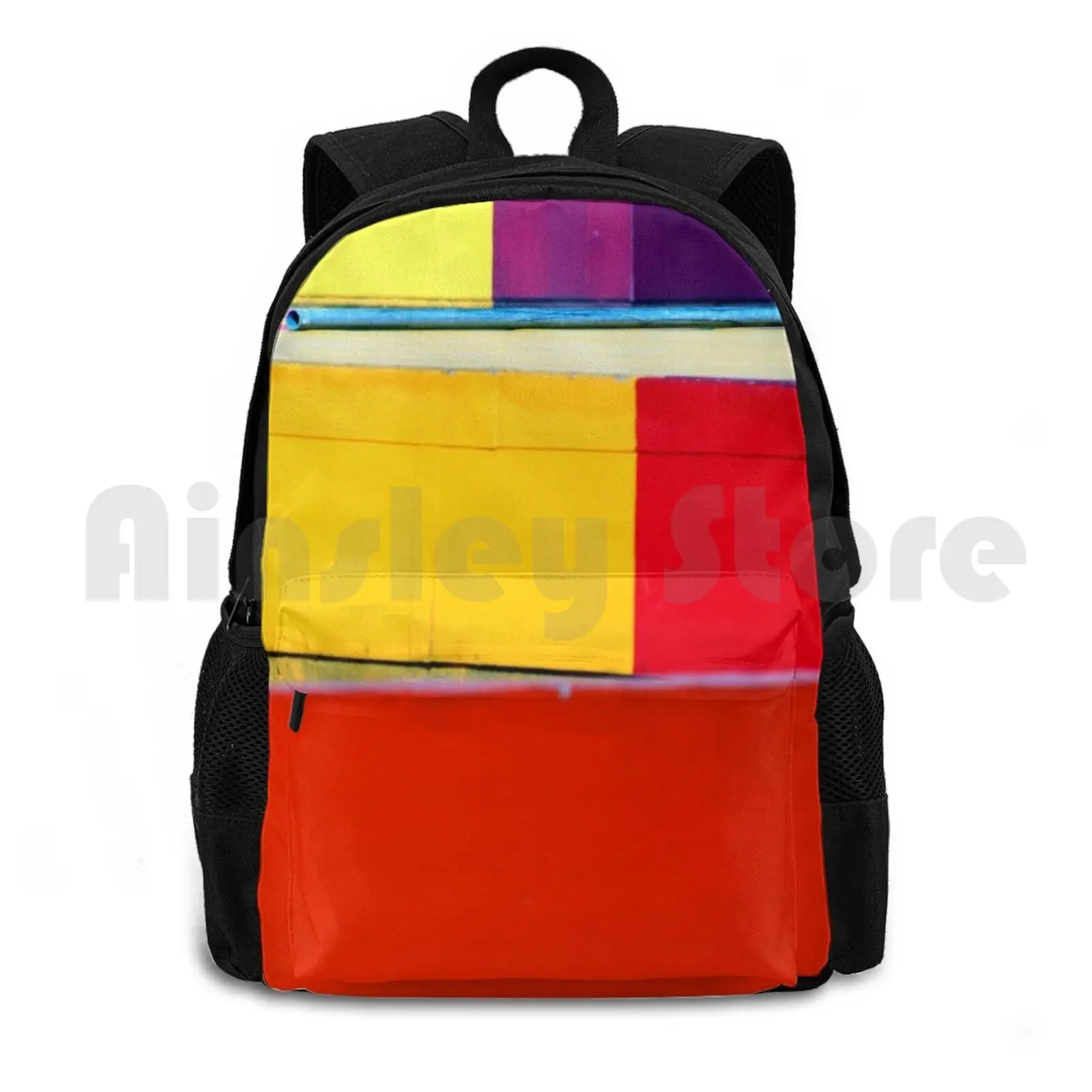 Untitled Outdoor Hiking Backpack Waterproof Camping Travel London Abstract Areyarey Blocks Canary Wharf Concrete Geometric