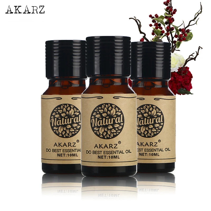 

AKARZ Myrrh Helichrysum Eucalyptus essential oil sets For Skin Body Care Aromatherapy Massage Spa 10ml*3