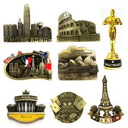 Fridge Magnet Decor Souvenir Oscar France United United States Berlin Germany Eiffel Tower Metal Magnetic Refrigerator Sticker
