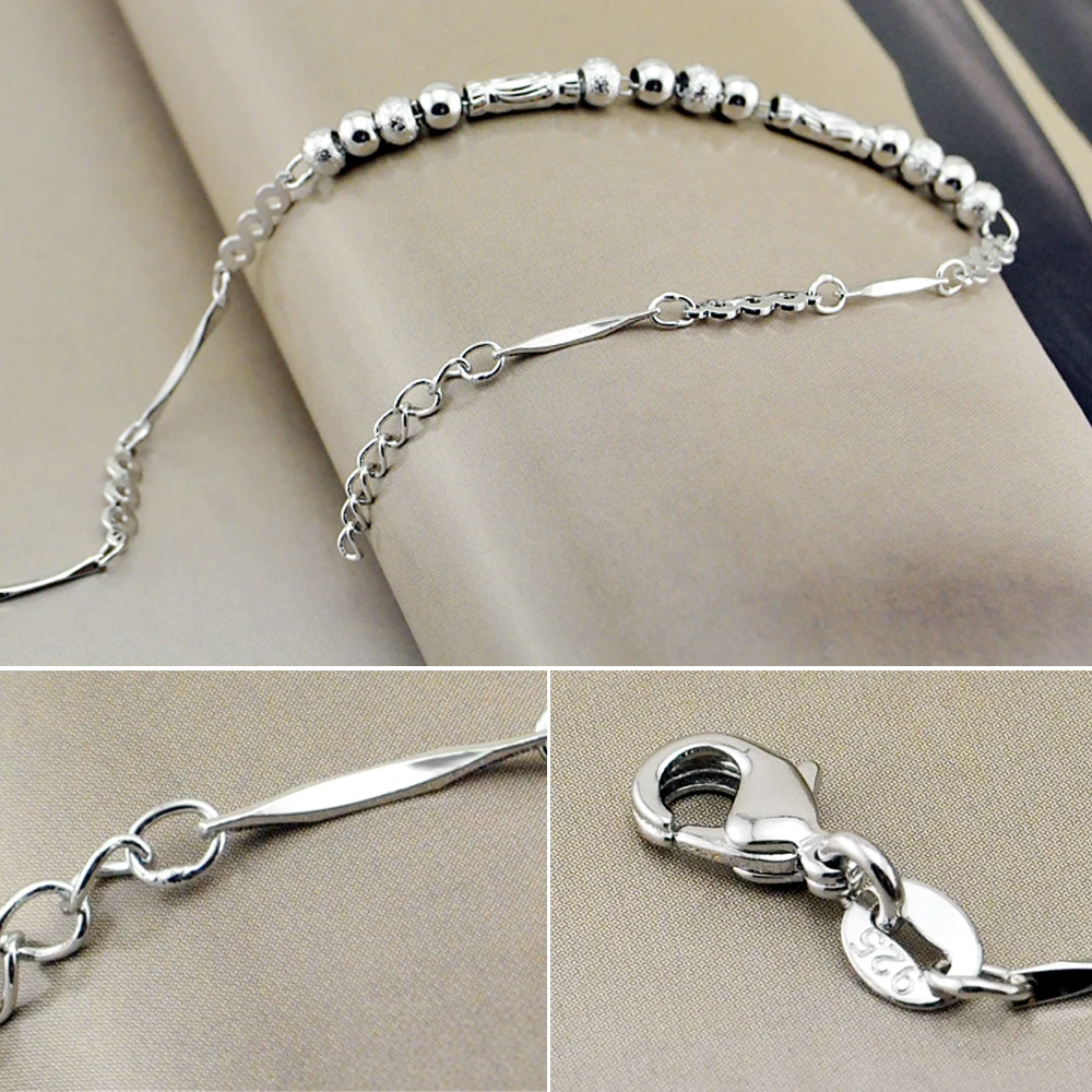 925 Sterling Silver Bracelet for Women's Vintage Handmade Hand Catenary Kpop Cute Luxury Jewelry For Lover Friend Women view 4