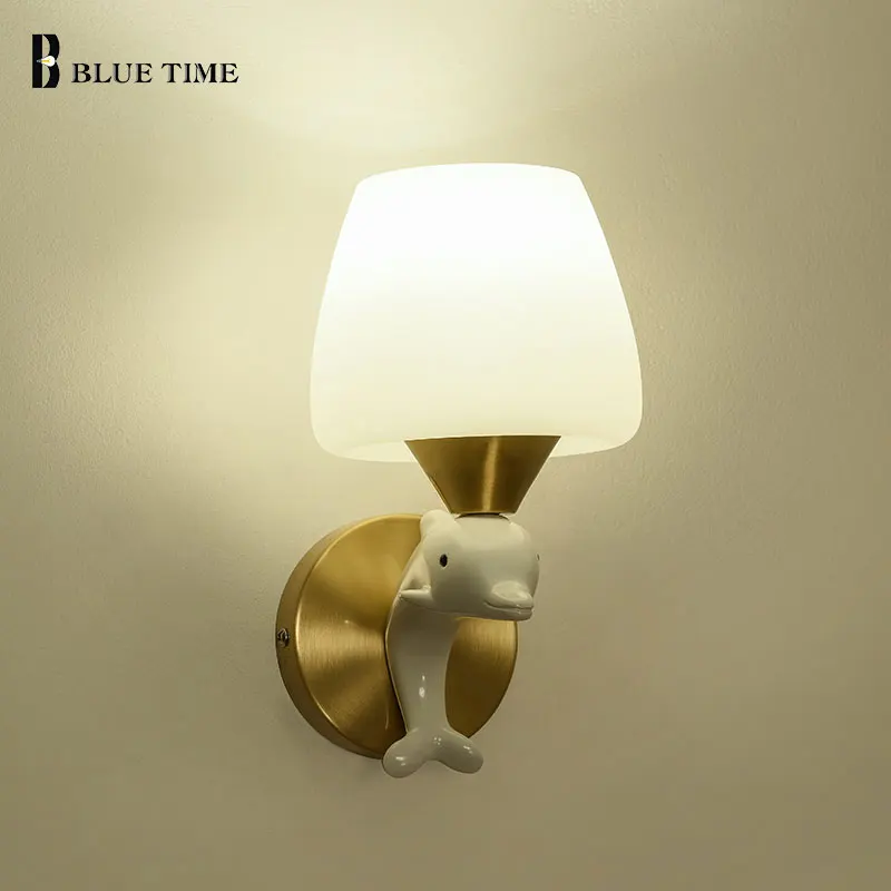 

E14 Bulb Modern Led Wall Lamp For Living room Bedroom Study room Bedside Light Home Decorate Wall Light Copper Body Fixture Gold