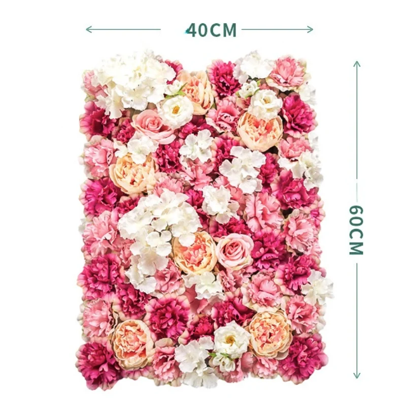 40x60cm Silk Rose Flower Champagne Artificial Flower for Wedding Decoration Flower Wall Romantic Wedding Backdrop Decor