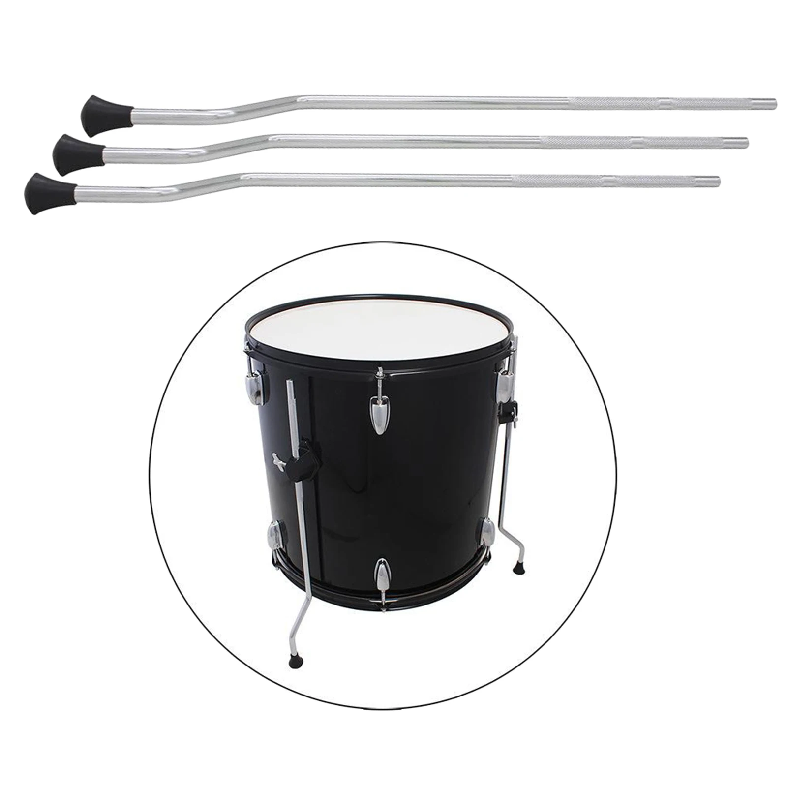 Floor Tom Drum Legs Support Anti-Slip Rubber Feet Surface Plating Anti-Rust Replacement Parts