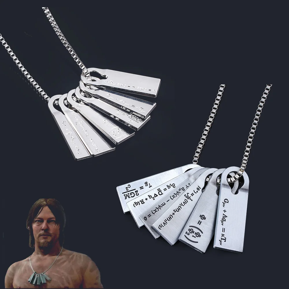 MIDY Game Death Stranding Sam Necklace Cosplay Norman Reedus Fomulas Metal Pendants Necklace Long Chain Men Jewelry Collect Gift