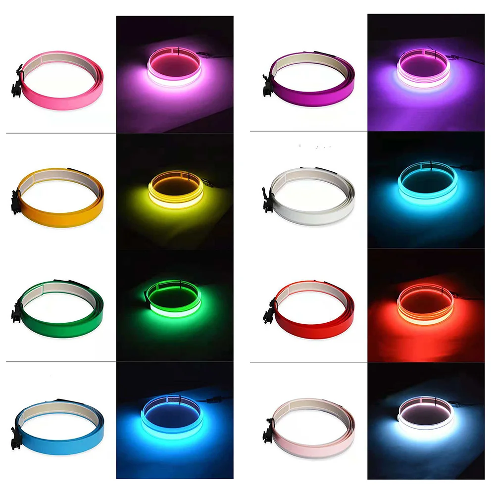 EL Car LED Strip Light for DIY AD LOGO Flexible Neon Lights Glow Rope Party Decoration Tape Lamp USB 12V Battery Backlight Panel