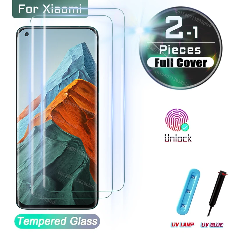 UV Tempered Glass For Xiaomi Mi 11 Ultra Screen Protector Note 10 Lite Pro Note10 11i Mi11 Mi10 10S S 11Lite 5G Mix4 Mix 4 Film