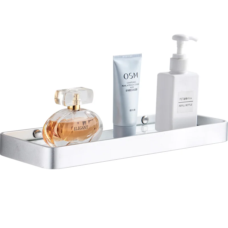 Badkamer Rekken Ruimte Aluminium Douche Glazen Gepolijst Rack Wandmontage Plank Cosmetica Diversen Rek Wc Punch-Gratis