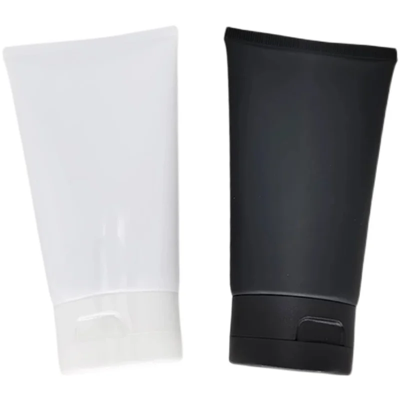 150g X 30 Empty White Black Soft Refillable Plastic Lotion Tubes Squeeze Cosmetic Packaging Cream Tube Flip Lid Bottle Container