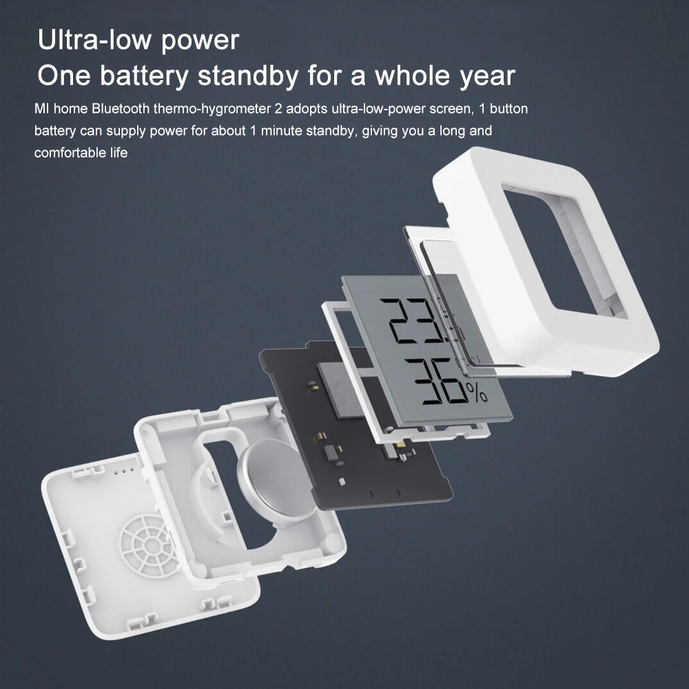 1-10Pcs Xiaomi Mijia Bluetooth Thermometer 2 Draadloze Smart Elektrische Digitale Hygrometer Thermometer Werken Met Xiaomi Mijia App