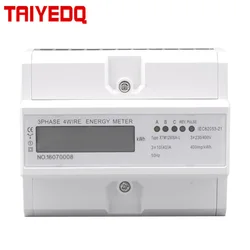 3 fase 4 Filo Elettrico Digitale Kwh contatore di energia LCD 3x20 80A/3*10 40A Tre A quattro Fili DIN-Rail KWh Meter 230V/400V