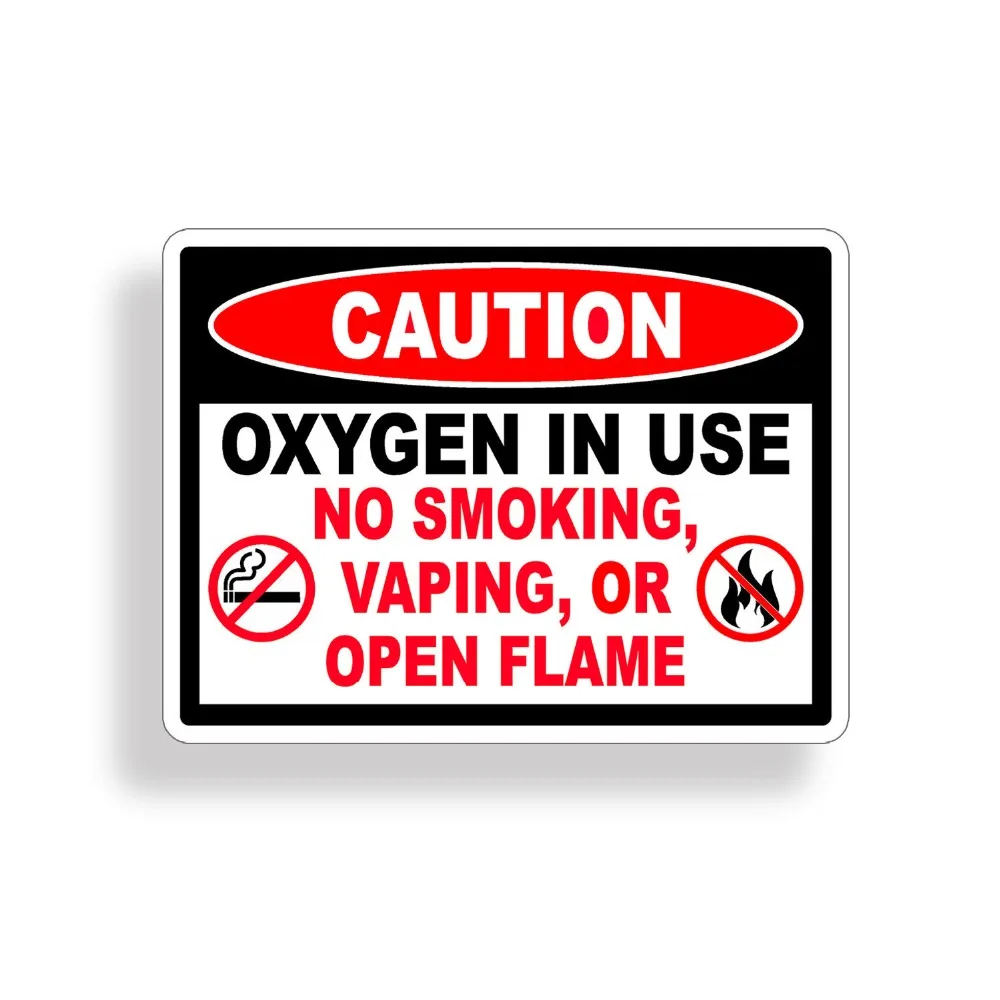 Oxygen In Use Sticker Keep Out Caution Safety Wall Window Door Glass Vinyl Decal