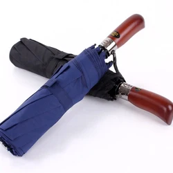 125 cm Big Business Umbrella Men Automatic Umbrella Rain Women Double Layer 8 Ribs Windproof Wooden Handle Large Golf Umbrellas