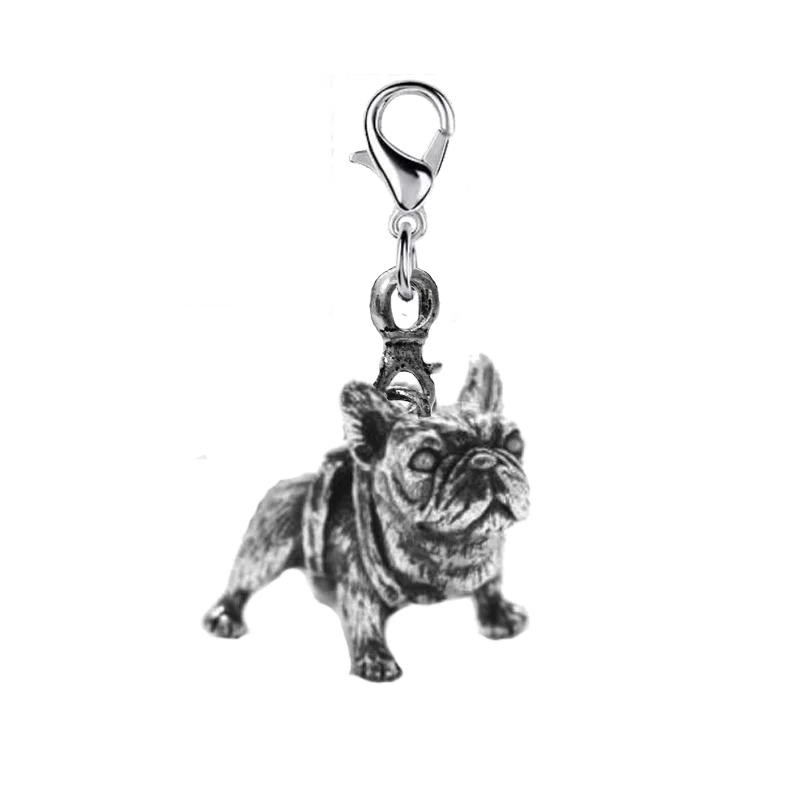 2024 Trend Metal Black Antique French Bulldog Dog Key Chain Key ring  Handbag Accessories Pet Jewelry Valentines Birthday Gifts